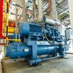 industrial compressor refrigeration station at manufacturing fac