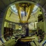 Novovoronezh, Russia - October 29, 2014: The transport gateway to a nuclear reactor for the replacement of nuclear fuel, Novovoronezh Nuclear power plant