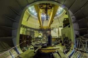 Novovoronezh, Russia - October 29, 2014: The transport gateway to a nuclear reactor for the replacement of nuclear fuel, Novovoronezh Nuclear power plant