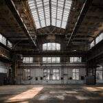 Industrial interior of an old factory building